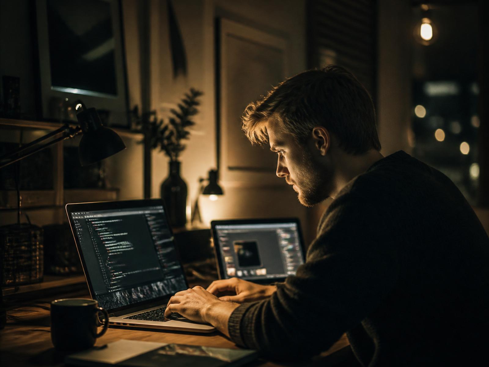 Grundlægger af webzter.dk arbejder sent om aftenen